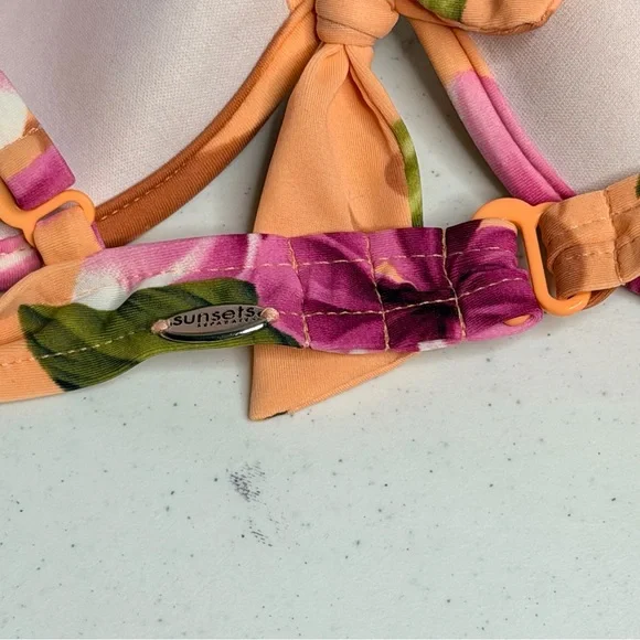 Sunsets Inc. Floral Bikini Set in Orange and Pink - Picture 5 of 11